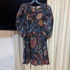 FARM Rio Multicolor Paisley Long Sleeve Dress
